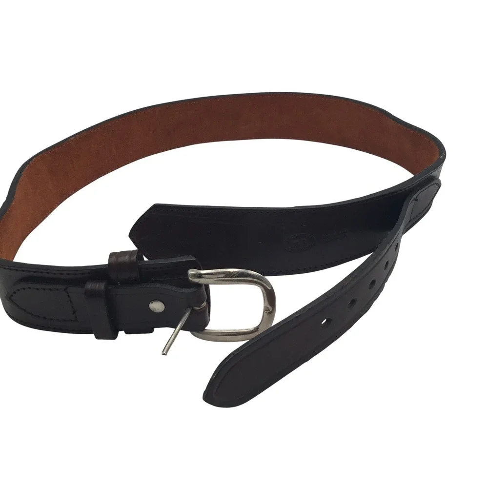 Kirkpatrick Leather Brown Handcrafted Belt Made in USA Size 38 Western Work Belt